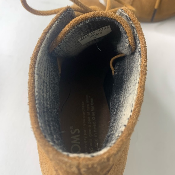 Toms Women’s Brown Rust Dessert Wedge Suede Ankle Booties Size 7 - Picture 5 of 16
